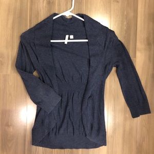 Blue Cardigan with Cinched Waist